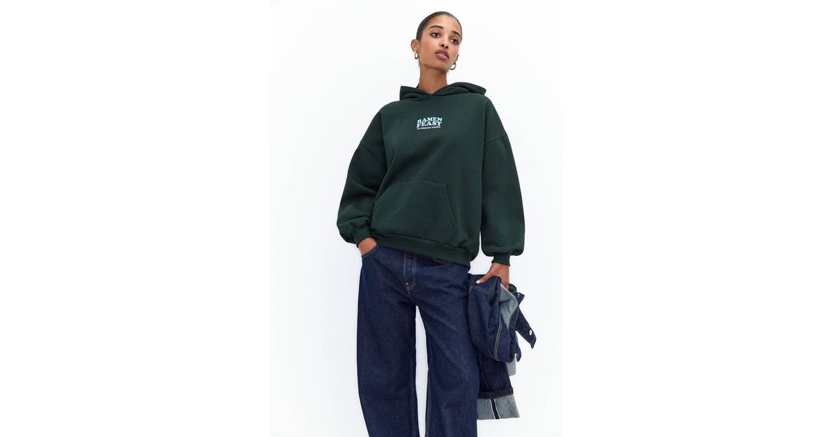 Pull Bear Ramen Feast Hoodie in Blue Lyst UK