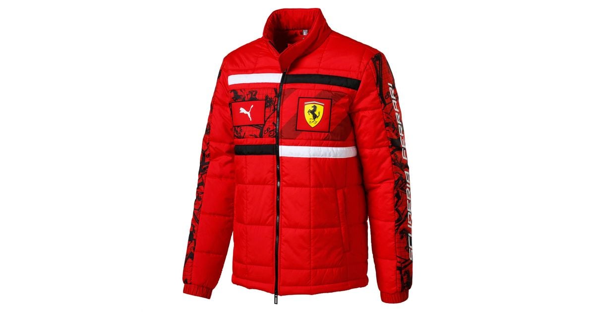 PUMA Synthetic Scuderia Ferrari Men's Racing Jacket in Red for Men - Lyst