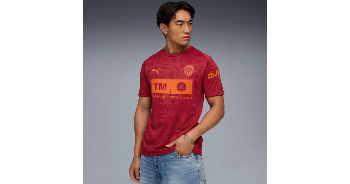 PUMA Valencia Cf 25/26 Away Jersey Dark Crimson/Dark Earth in Red for ...