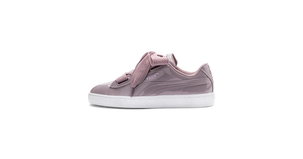 puma basket heart patent women's sneakers