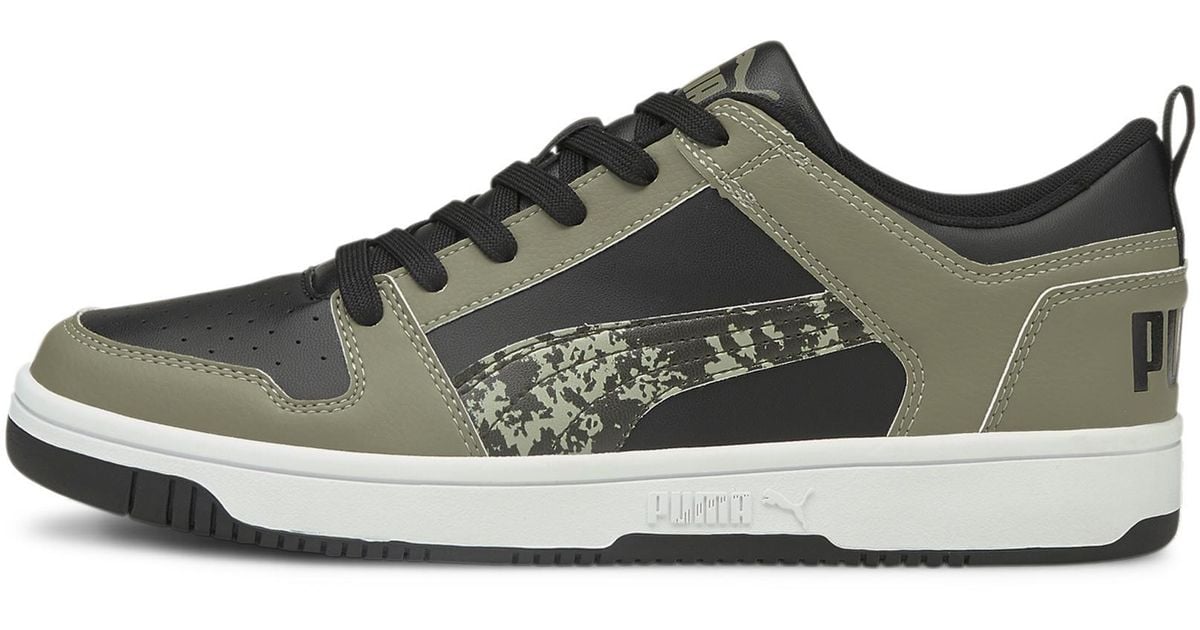 puma rebound layup lo camo men's sneakers