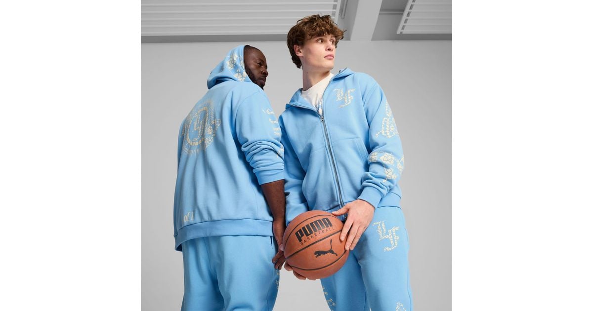 PUMA Hoops X Lafrancé Mosaic Full-Zip Sweat Jacket in Blue for Men