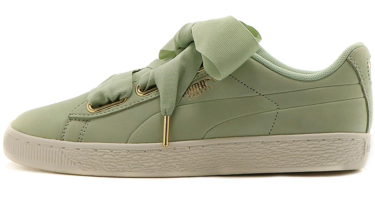 puma basket heart green