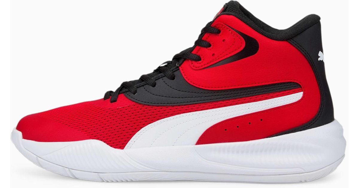 PUMA Triple Mid Basketball Shoe Sneakers in Red | Lyst UK