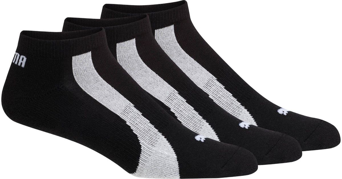 PUMA Synthetic Bamboo Men's No Show Socks (3 Pack) in Black-White ...