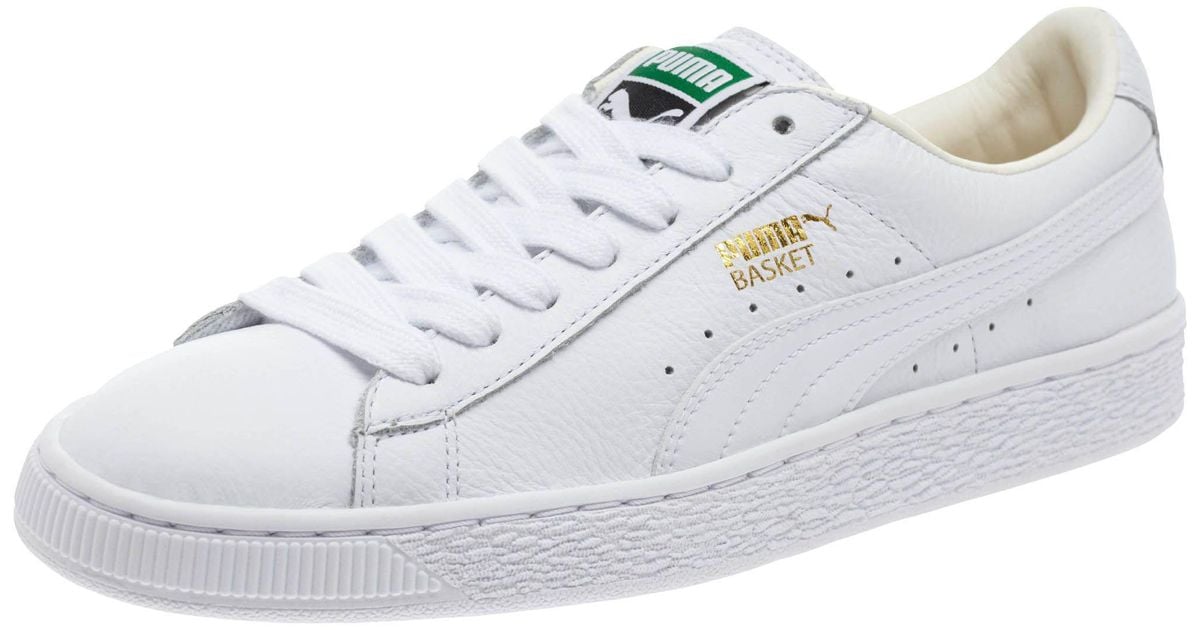 puma white basket sneakers
