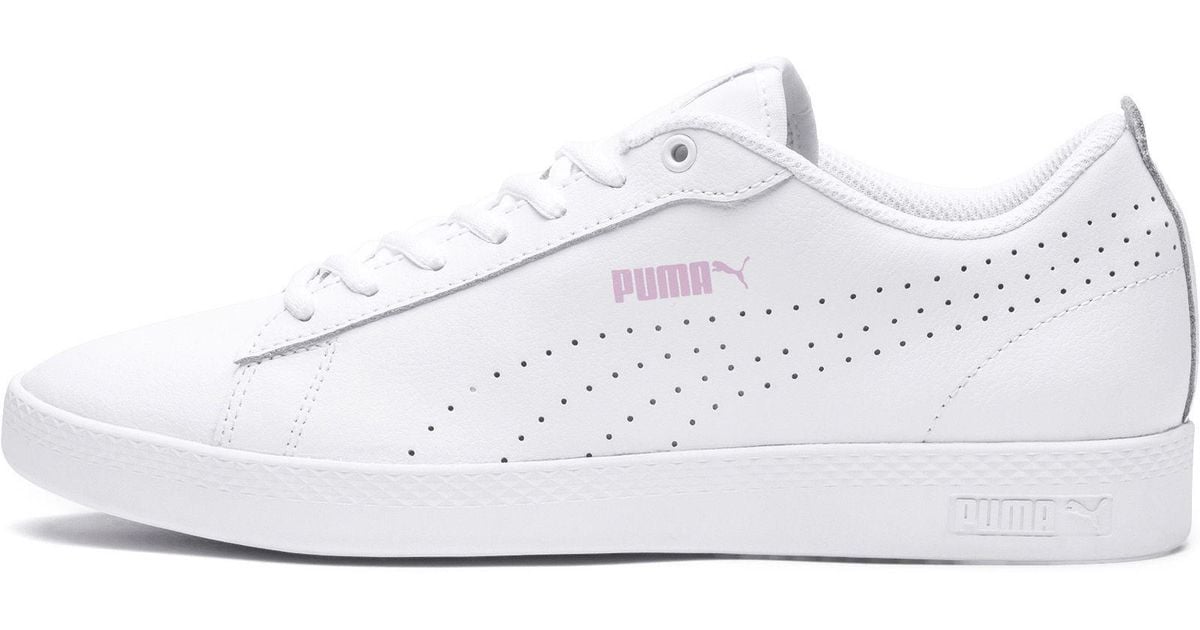 puma smash v2 l perf white sneakers