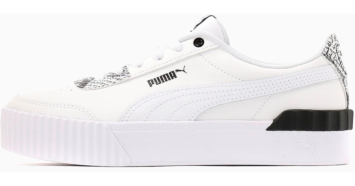 PUMA Carina Lift Reptile Sneakers in het wit voor dames