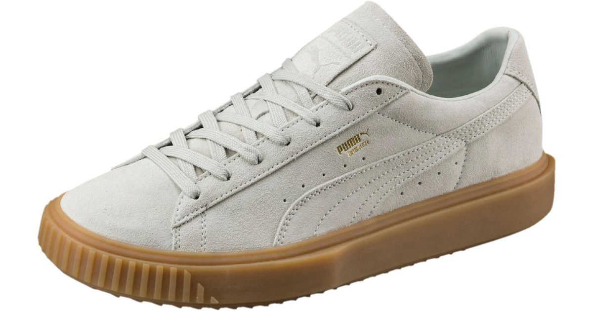 puma breaker suede gum white