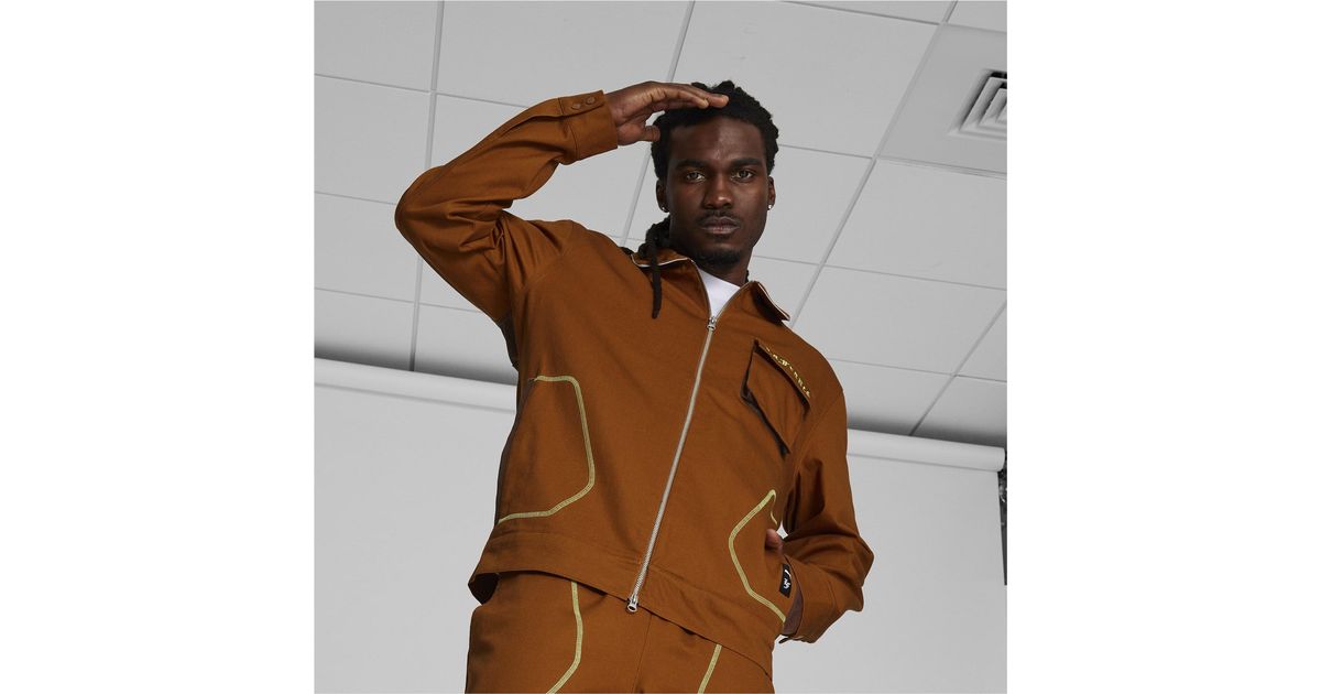 PUMA Hoops X Lafrance Work Jacket in Brown for Men Lyst UK