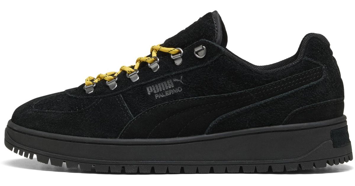 PUMA Palermo Alpino Fuzzy Sneakers in Black | Lyst