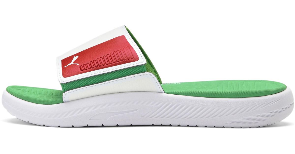 PUMA Italy Softride Slides in Green for Men | Lyst