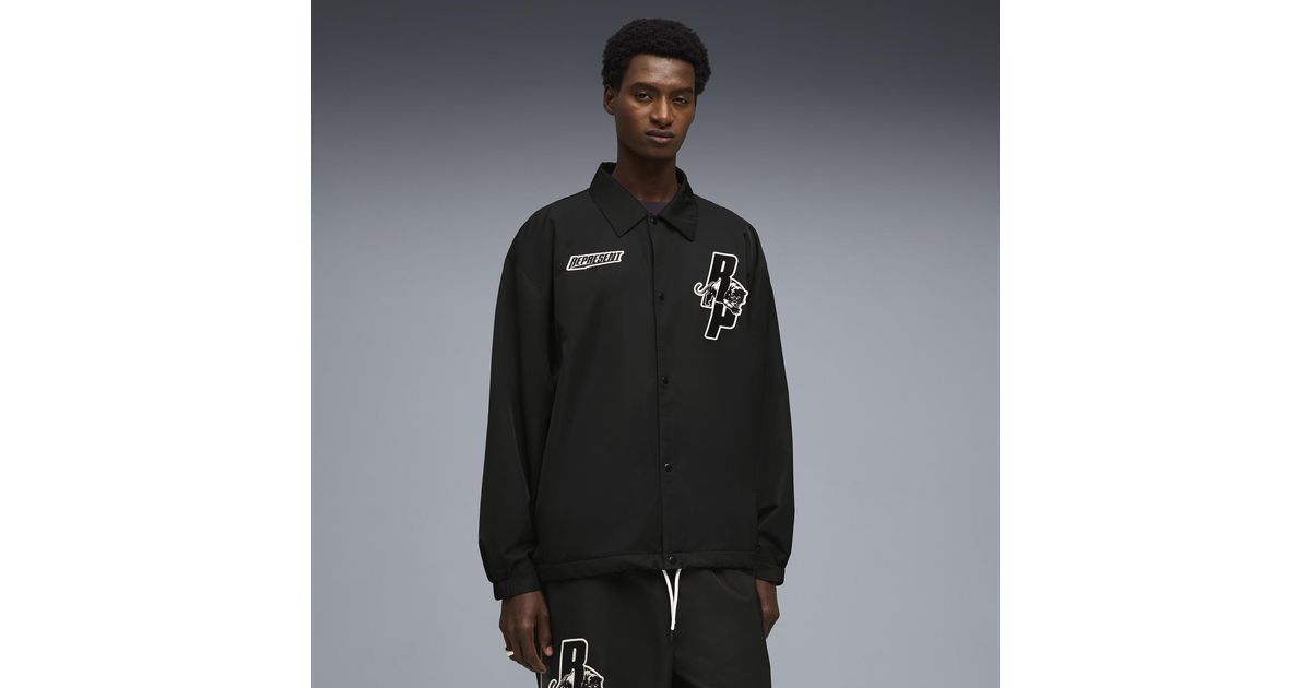 PUMA X Represent Coaches Jacket in Black for Men | Lyst