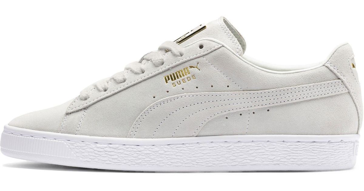 PUMA Suede Classic Metal Badge Sneakers in White for Men - Lyst