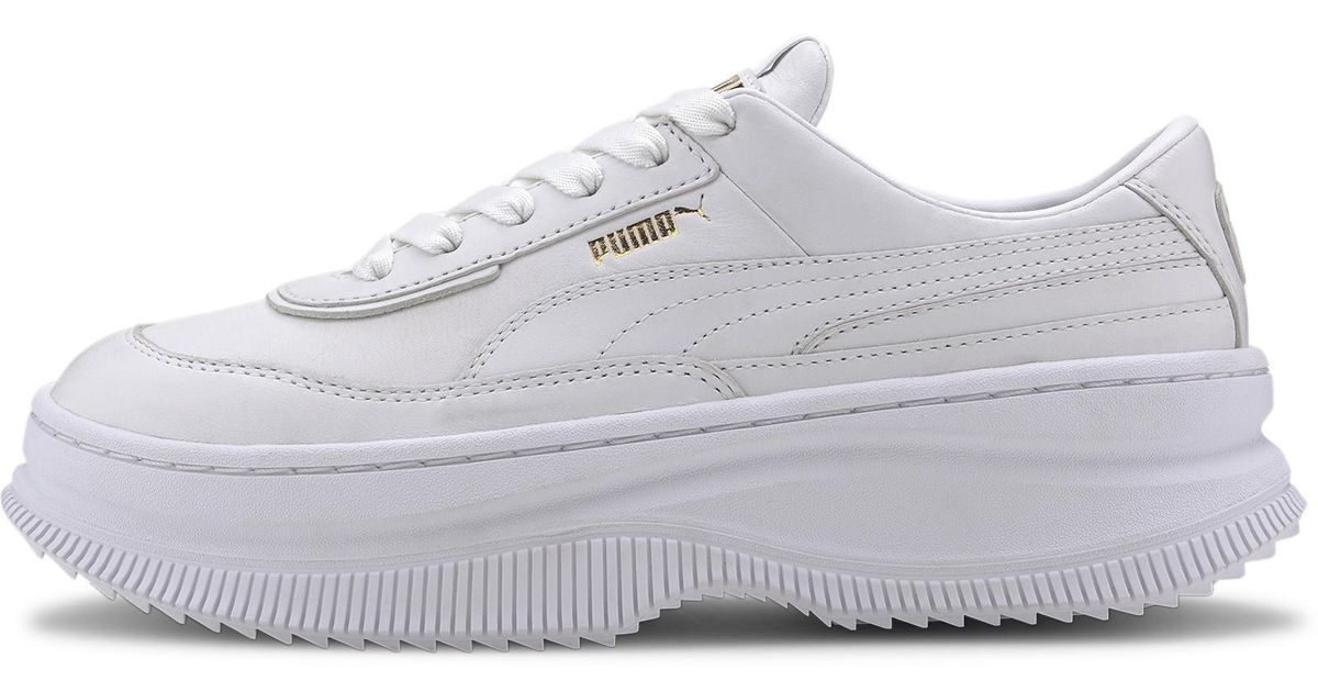 puma white leather deva trainers