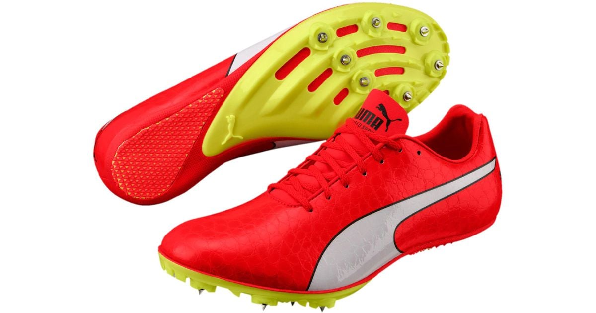 PUMA Leather Evospeed Sprint 8 Men's Track Spikes in Red for Men | Lyst