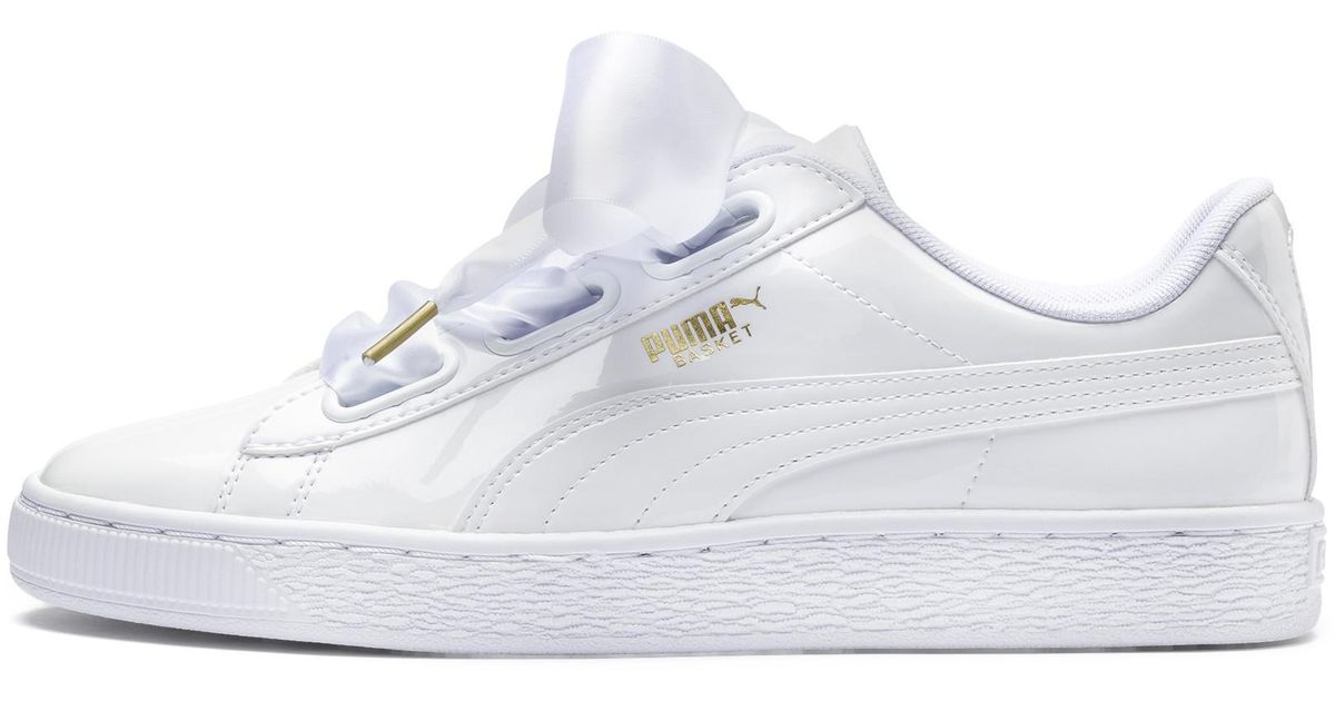 puma basket heart patent women's sneakers