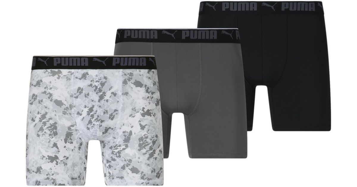 PUMA Boxer Briefs 3 Pack in Gray for Men Lyst
