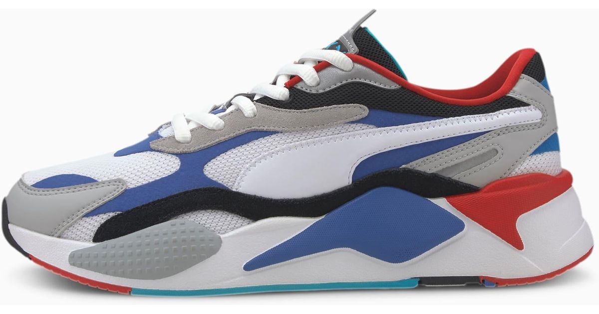 puma runners blue white wheat