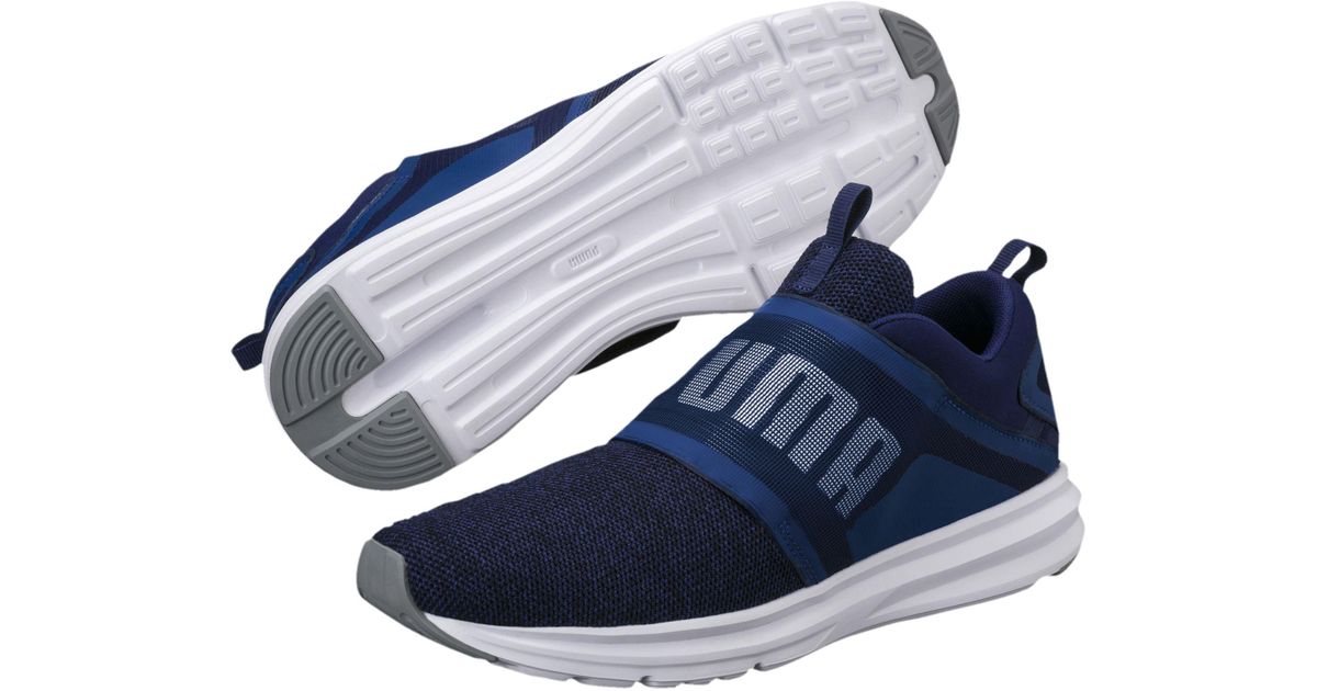 PUMA Rubber Enzo Strap Knit Men�s Running Shoes in Blue