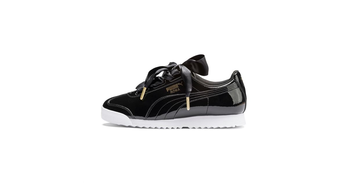 roma heart patent women's sneakers