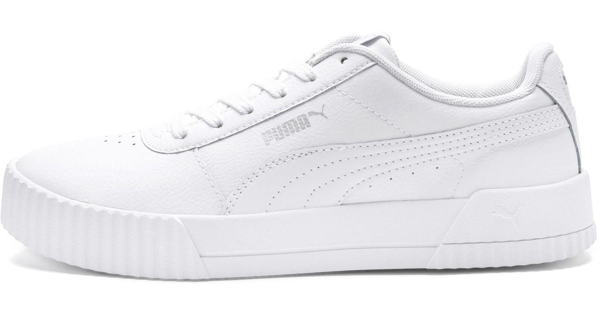 puma carina white sneakers