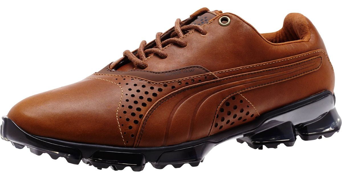 brown puma golf shoes