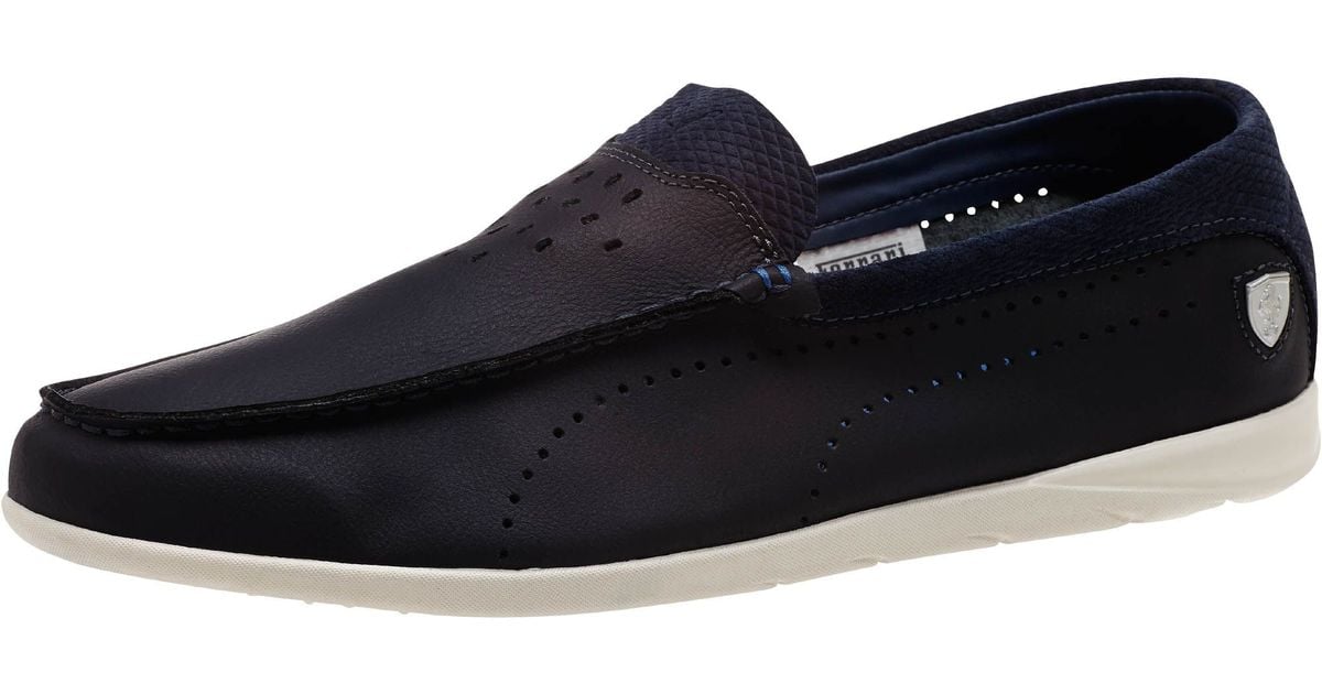 PUMA Leather Ferrari Guida Moccasin Men's Slip-on Shoes in Black Iris  (Blue) for Men | Lyst