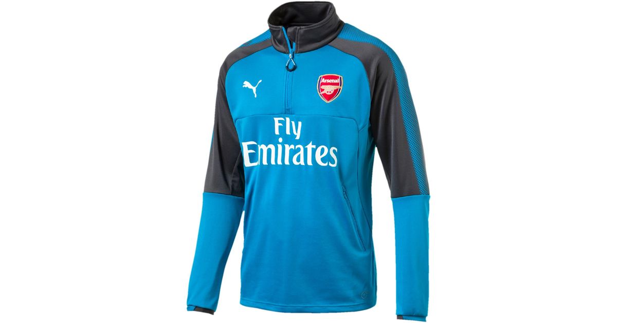 arsenal quarter zip with sponsor top in blue for lyst arsenal quarter zip with sponsor top in blue for lyst