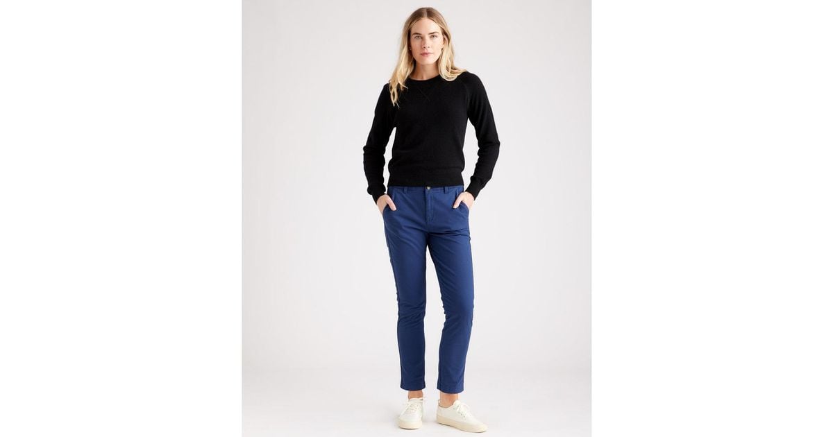 Quince Stretch Cotton Twill Girlfriend Chino Pants in Blue | Lyst