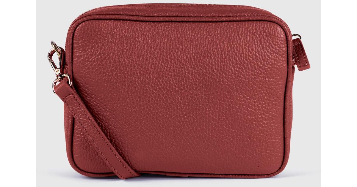 Quince Italian Leather Crossbody Bag in Red | Lyst