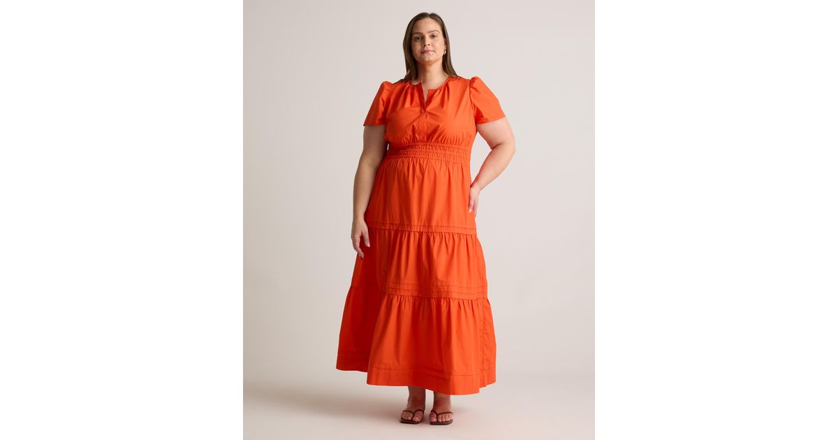 Quince Poplin Tiered Maxi Dress, Organic Cotton | Lyst