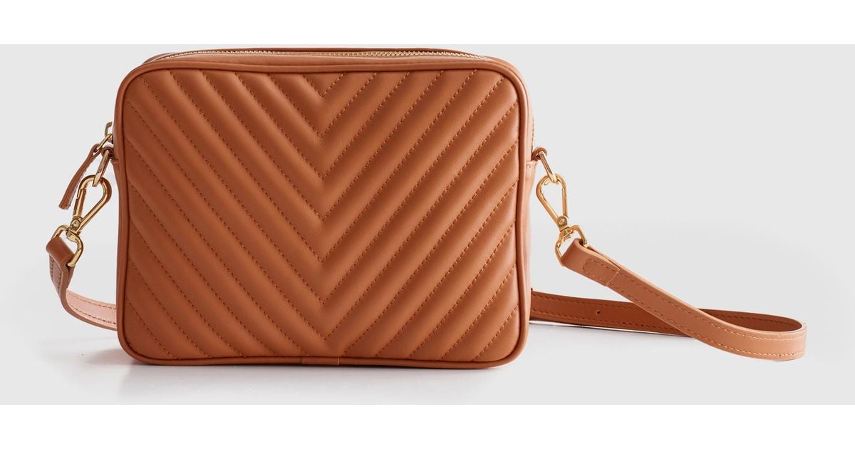 Quince Italian Leather Quilted Crossbody Bag in Brown Lyst