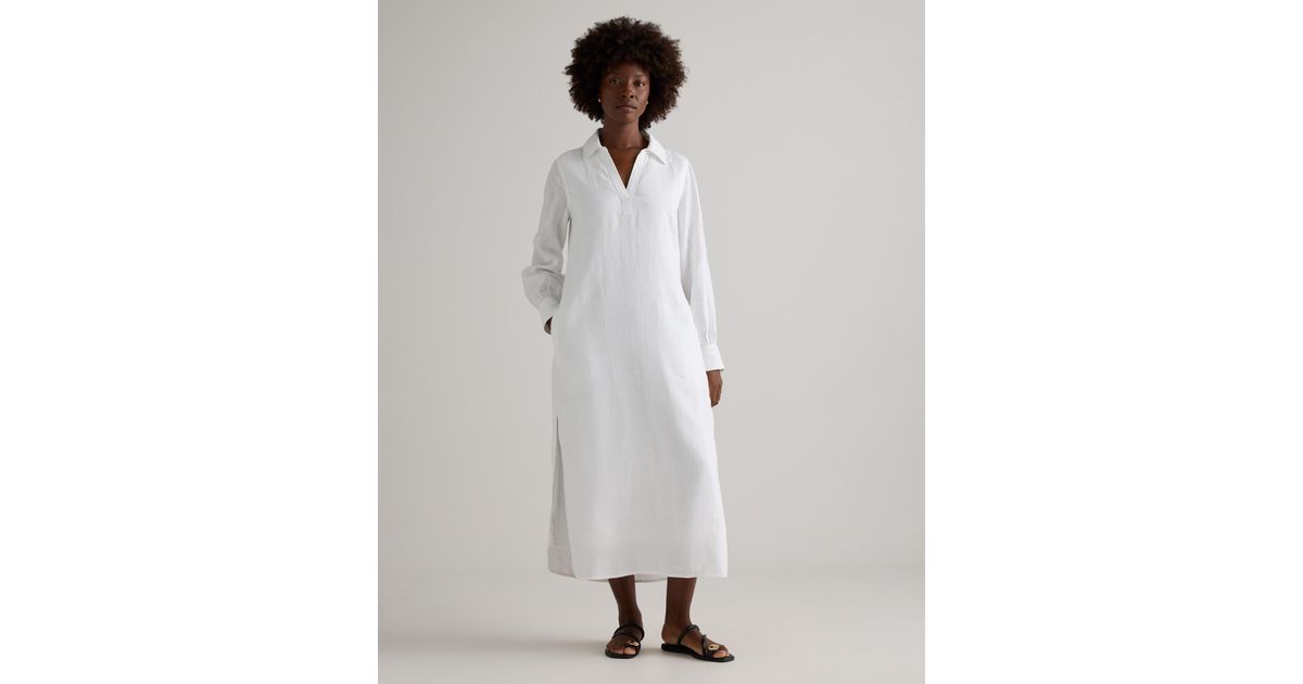 linen popover maxi dress Banana Republic Linen Popover Shirt Dress NORI / M/L