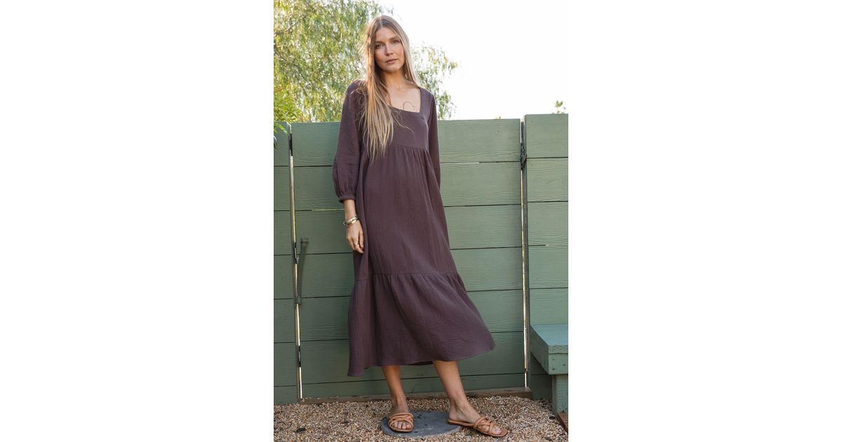 Rachel Pally Long Sleeve Phoebe Dress in Gray | Lyst