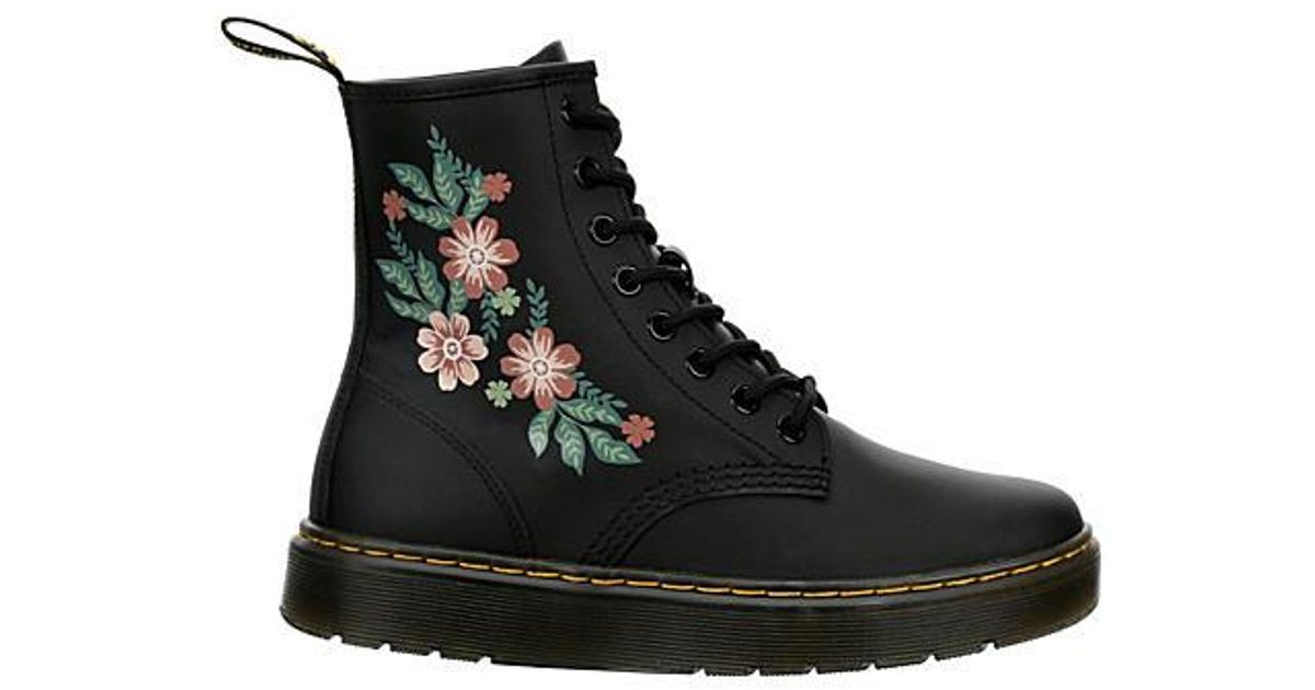 Dr Martens Zavala 8 Eyelet Combat Lace up Leather Boots Size 8