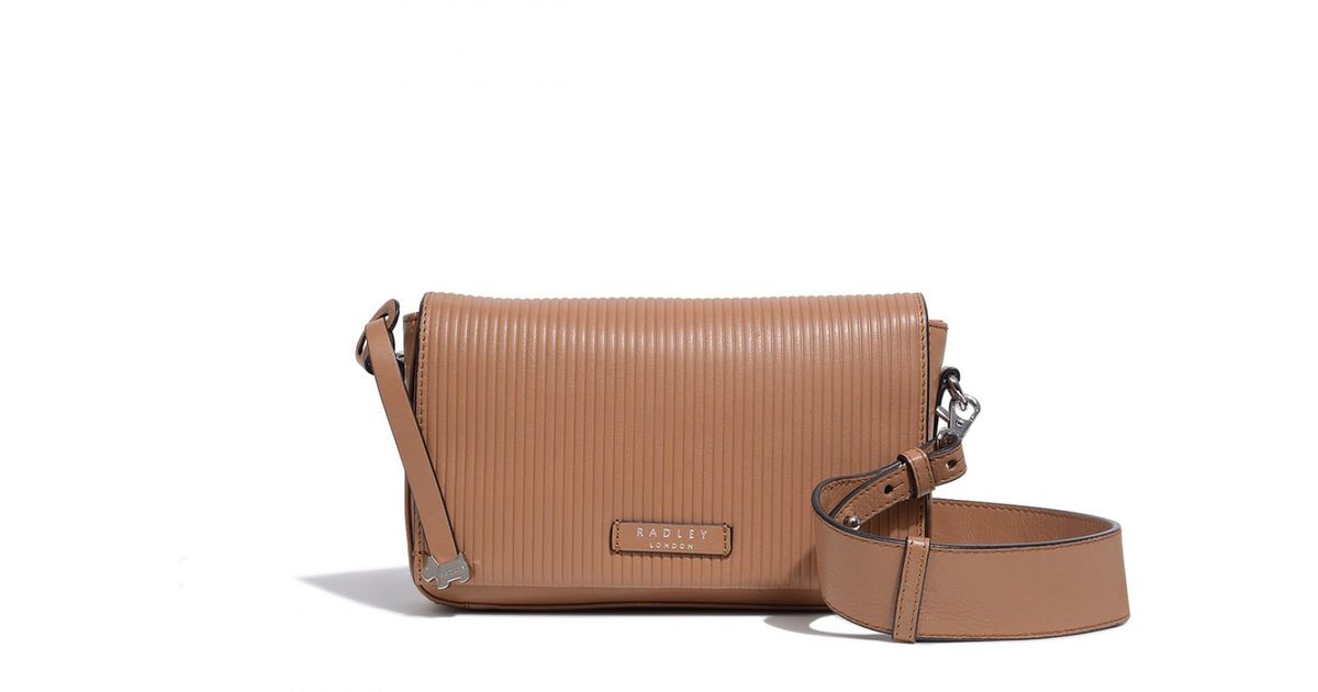 Radley Hanson Street Medium Flapover Cross Body Bag in Tan (Brown