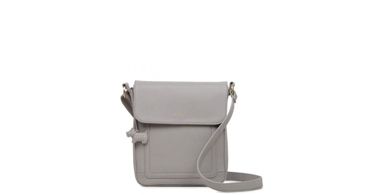 Radley Leather Maddox Street Small Ziptop Cross Body Bag in Ash Grey