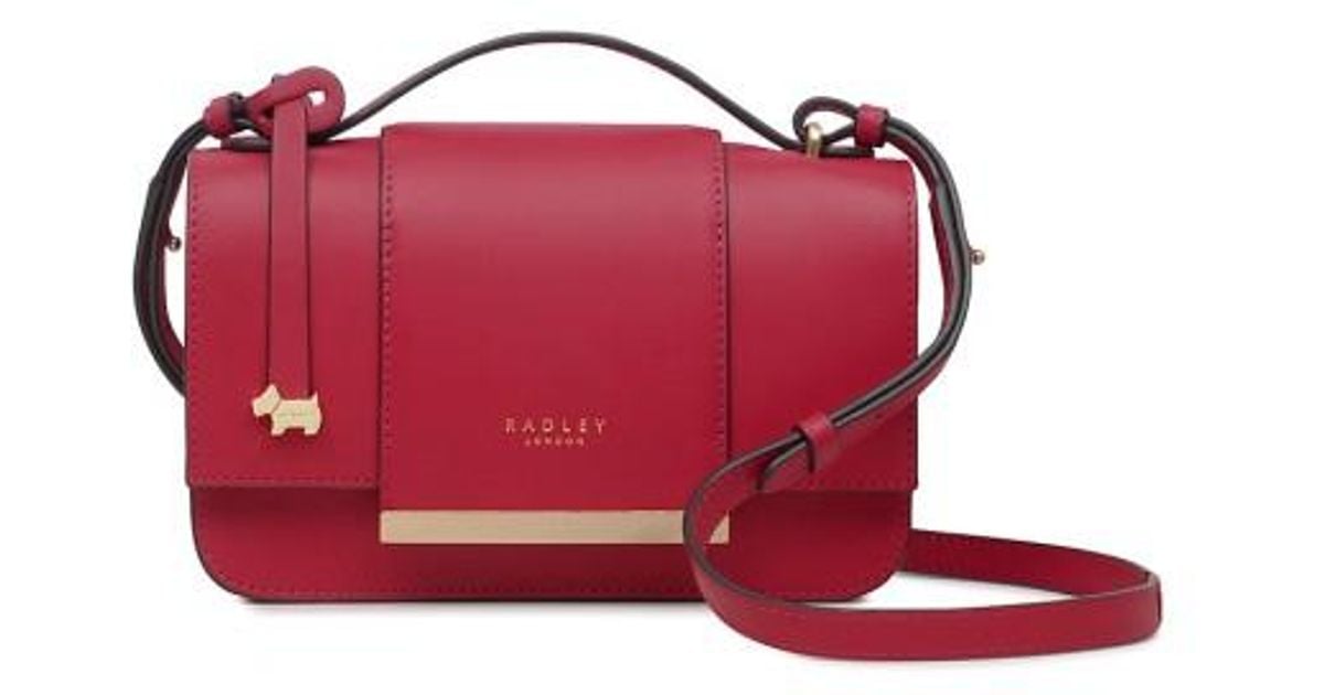 Radley Leather Royal Ascot Medium Flapover Cross Body Bag in Red Lyst