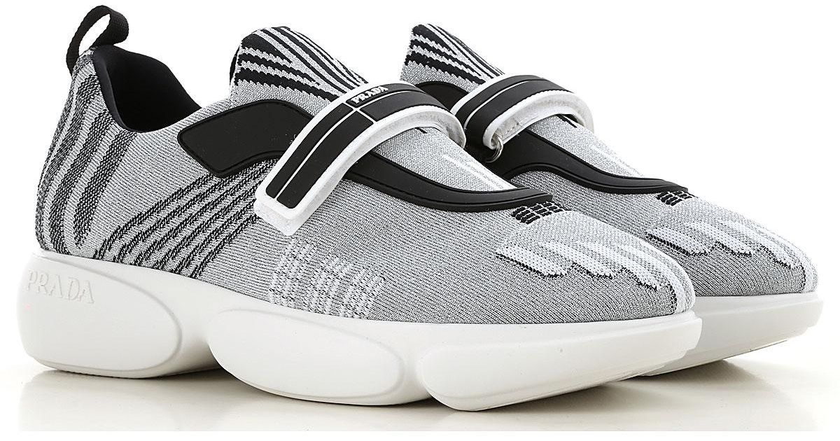 prada silver platform sneakers