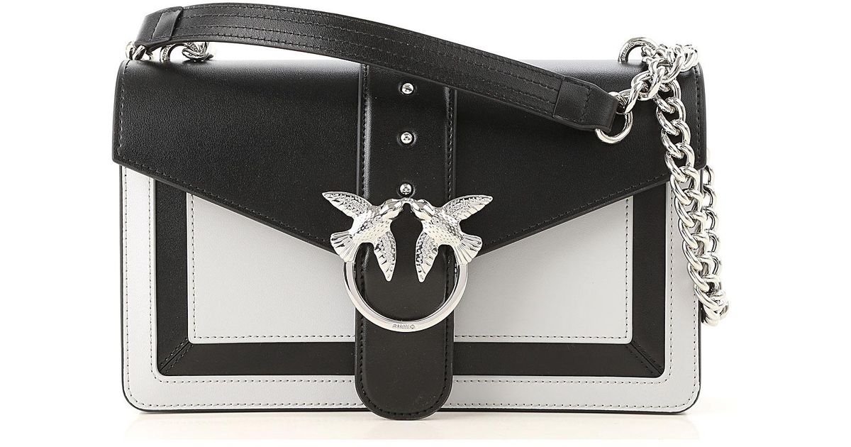 Pinko Leather Shoulder Bag For Women On Sale in Black Lyst