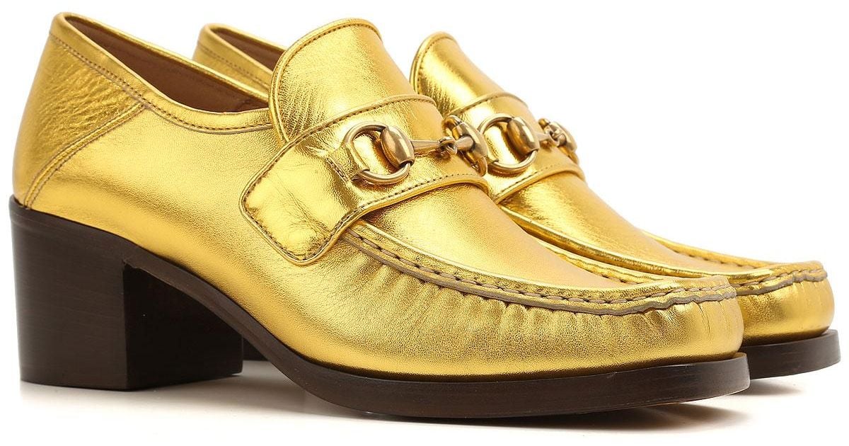 gucci loafers gold
