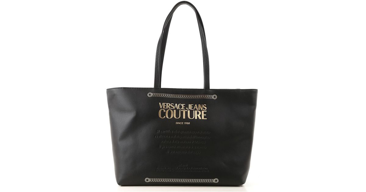 versace jeans black tote bag