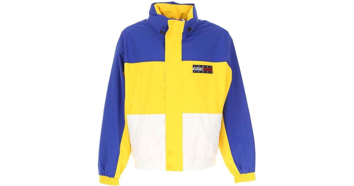 tommy hilfiger blue and yellow jacket