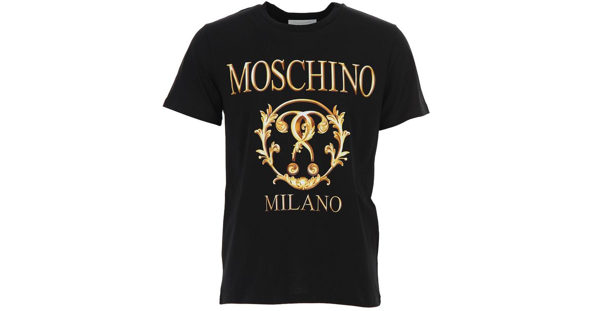 Moschino Cotton Milano Logo T-shirt in Blue Black (Black) for Men - Lyst