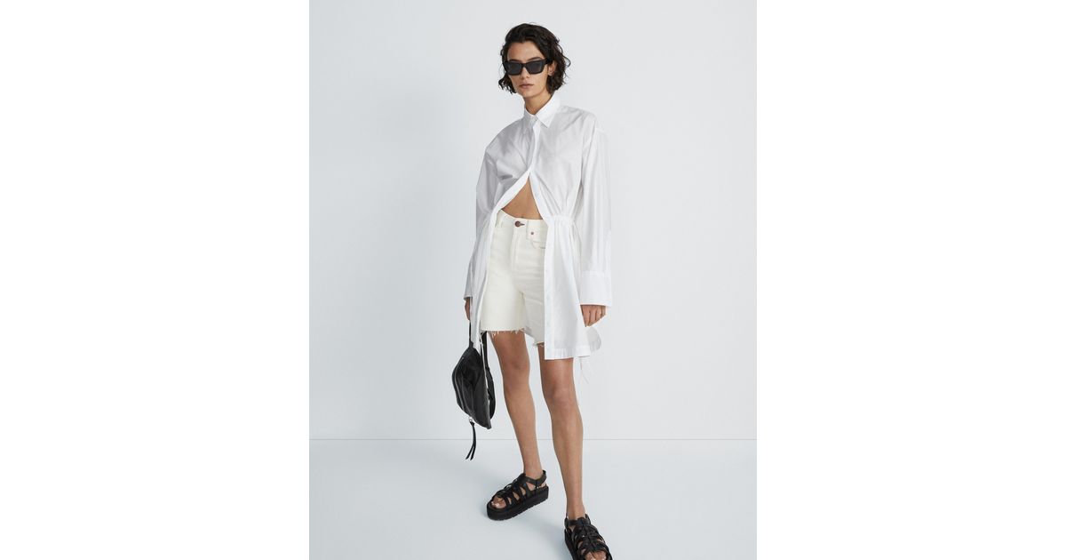 Rag & Bone Fiona Mini Shirt Dress in White | Lyst