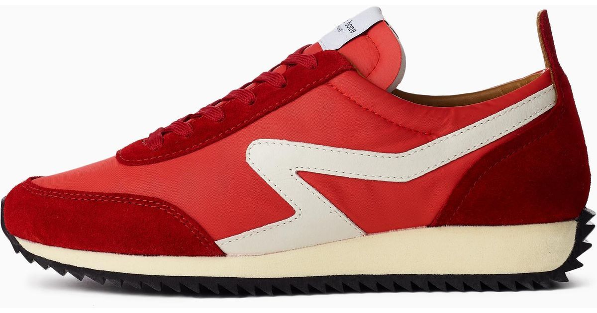 Rag & Bone Retro Runner Leather And Recycled Materials Sneaker in Red