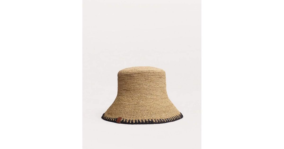 Rag & Bone Jade Rollable Raffia Bucket Hat in Natural | Lyst