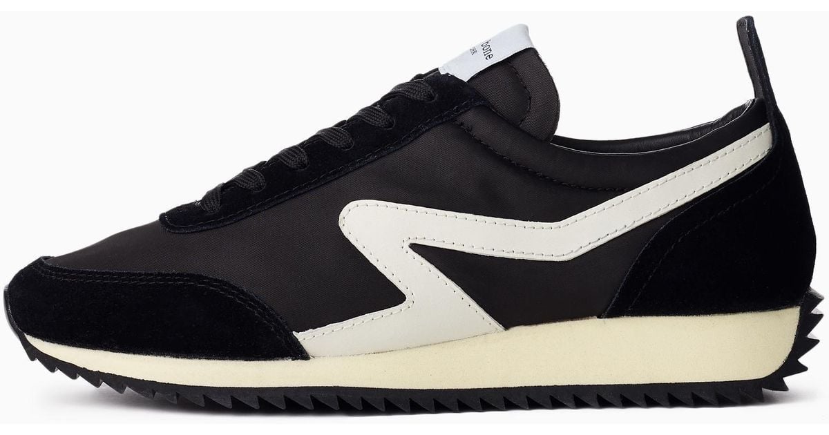Rag & Bone Retro Runner Leather And Recycled Materials Sneaker in Black ...