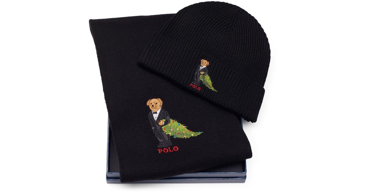 polo bear hat and scarf set